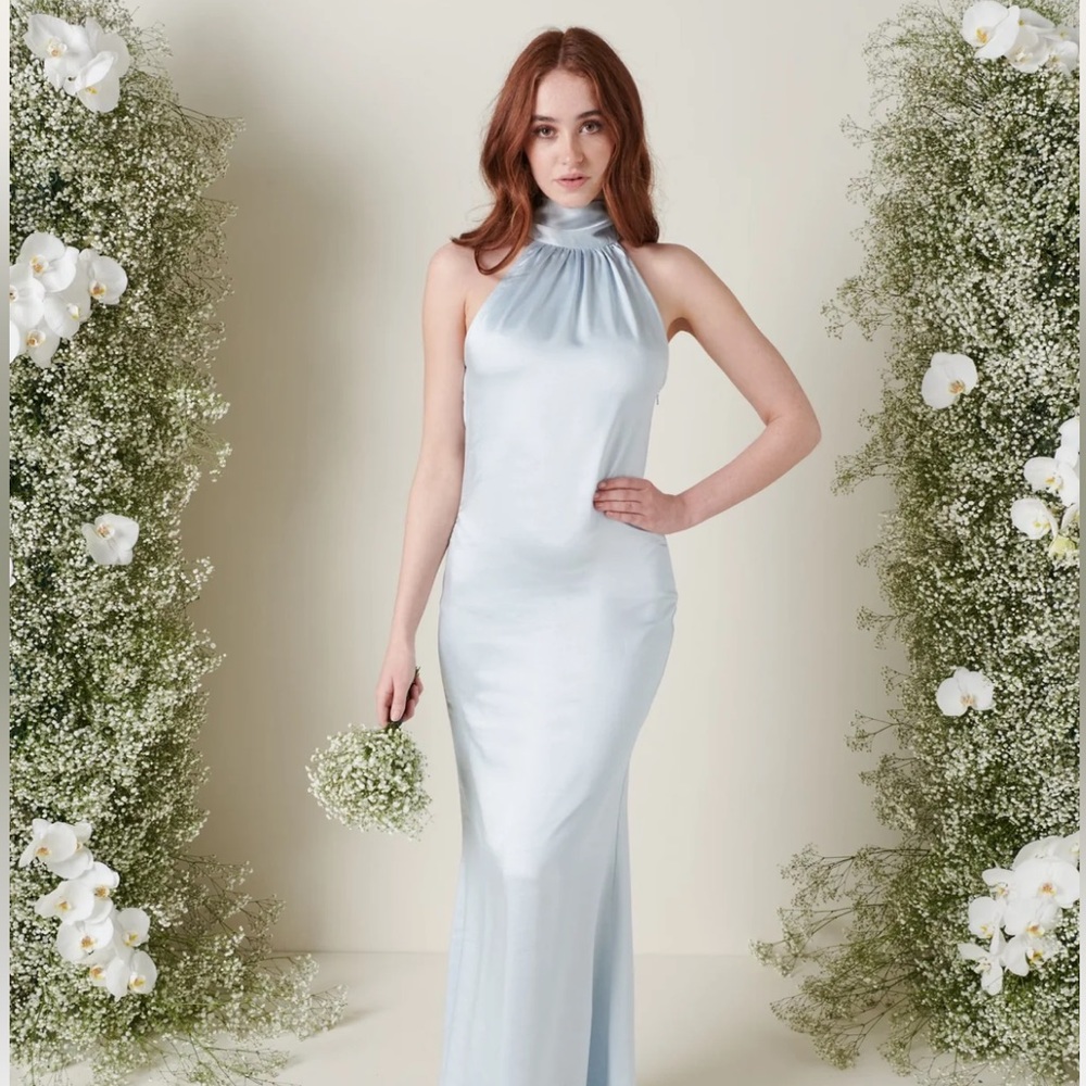 Odelle maxi bridesmaid dress in matte ice blue